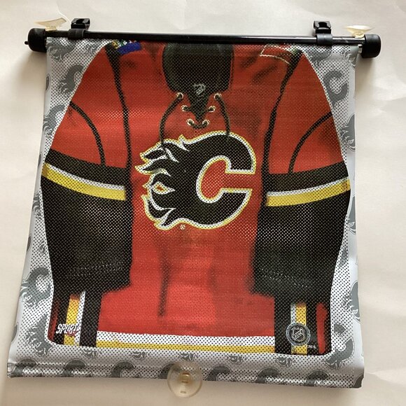 Calgary Flames Car Window Roller Blind Shade With Suction Cups - Picture 1 of 4